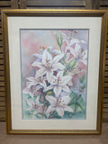 Original Watercolor of Lilies; Signed Calkins