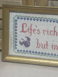 Vintage Cross Stitch Kitchen Sign