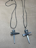 Nail Cross Pendants on String