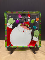 Lori Siebert by Silvestri Hand-Blown Santa Serving Tray