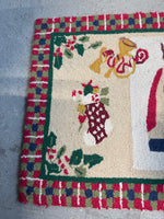 (E) C&F Home Santa Claus Wool Hook Accent Rug