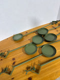 Green Metal Patio Rail Plant Holders - 7 Pieces