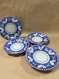 Italian Blue Bird Vietri Campagna Dessert Plates - Set Of 4 // 2 Sets Available // PRICED INDIVIDUALLY