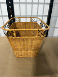 Rattan & Black Metal Basket
