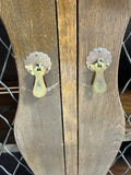 Vintage Wooden Cabinet with Double Doors with Diamond Pattern Wire Mesh Design