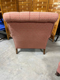 Pink/Coral Upholstered Chair with Ottoman