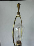 Matte Black & Brass Tone Metal Pineapple Lamp (WORKS)