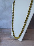 Chartreuse Thread Wrapped Vintage Beaded Necklace