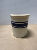 Small Blue Striped Pottery Crock