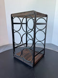 Industrial Style Rustic Heavyweight Iron & Wooden 6-Bottle Wine Rack