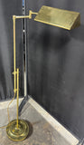 Hollywood Regency Style Adjustable Brass Swing Arm Floor Lamp (WORKS)