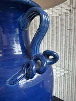 The Bradburn Gallery Blue Twist Handled Pottery Lamp (WORKS)