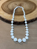 White Plastic Beaded Necklace