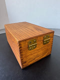 Wooden Vintage Index Card File & Recipe Box