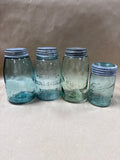 Blue Glass Vintage Jars - 4 Piece (B)