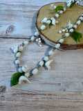 Venetian Murano Glass Vintage White Bird Necklace