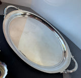 Fisher 5-Piece Sterling Silver Tea Set with Silver Plate Serving Tray