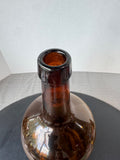 EHE Co. Amber Glass Vintage Semijohn Bottle