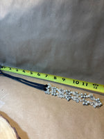 Festive Silver, Faux Pearl & Frosted Bead Necklace