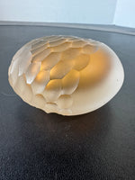 (H) Frosted Champagne Art Glass Paperweight