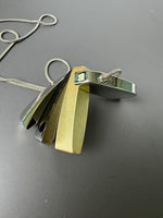 Long Necklace with Heavyweight Mixed Metals Asymmetric Moving Parts Pendant