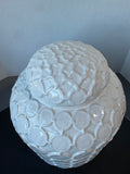 Import Collections White Geometric Embossed Lidded Ginger Jar