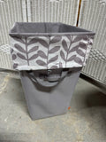 Gray Botanical Fabric Hamper