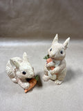 Pair Of Resin Rabbits With Carrots