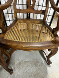 Pair of Ladder Back Arm Chairs with Cane Seats