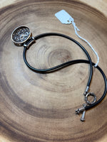 Silver Pendant on Cord Necklace
