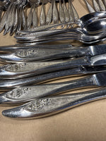 Stainless Steel Towle Silverware With Rose On Handles — Made In Germany — 54 Pieces