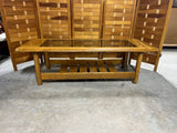Oak Tone and Glass Coffee Table