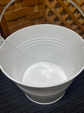 White Metal Beverage Tub with Handle