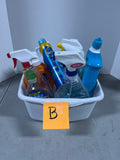 Cleaning Lot B. Most bottles at least half full