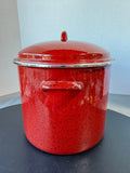 Paula Deen Signature Enamel on Steel 12-Quart Stockpot in Red Speckle