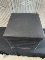 Black Fabric Collapsible Storage Ottoman