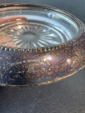 4-Piece Frank M. Whiting Pressed Glass & Sterling Silver Coasters