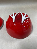 Red Cardinal Covered Trinket Dish Candy Dish