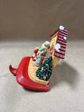(B) Cast Iron Stocking Holder With Resin Santa And Dog Top // 2 Available // PRICED INDIVIDUALLY