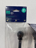 Black Ball Curtain Rods 28”-48” - Appears Unused - Set Of 2