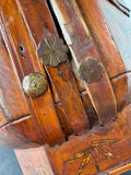 Antique Hand Painted Chinese Wooden Wedding Basket