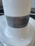 White 3-Speed Oscillating Desk Fan (WORKS)