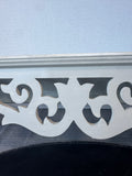 Light Gray Painted Heavyweight Wooden Scroll Wall Shelf