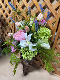 Floral Cornucopia Hanging Basket