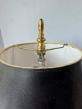 Small Brass Vintage Dual Light Lamp with Black Shade (WORKS)