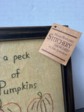 Pick A Peck of Pumpkins Framed Hand-Stitcher Stitchery by Lisa Johnson