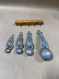 Pewter Lobster Measuring Spoon Set With Wall Hanging