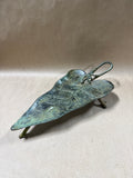 Heavy Weight Footed Metal Leaf With Frog