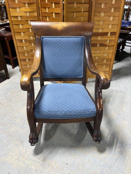 Antique Rocking Chair with Claw Feet
