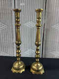 Pair of Heavyweight Large Brass Candlesticks